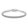 Ms. PT950 Platinum Bracelet, Platinum Filled Four-Claw 10 Points Mossanite, 18cm (Single 10 Points) 5.4 Carat. 5