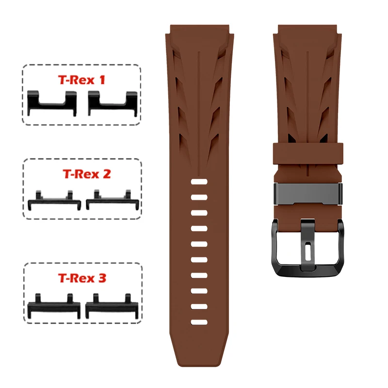 Breathable Black Silicone Strap with Metal Connector - Adjustable Sport Wristband