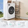 Foldable Clothes Drying Rack has 21 Rods, Non-Slip Buckle, Shoe Rack and Wheels ，Stainless Steel Laundry Drying Rack 5