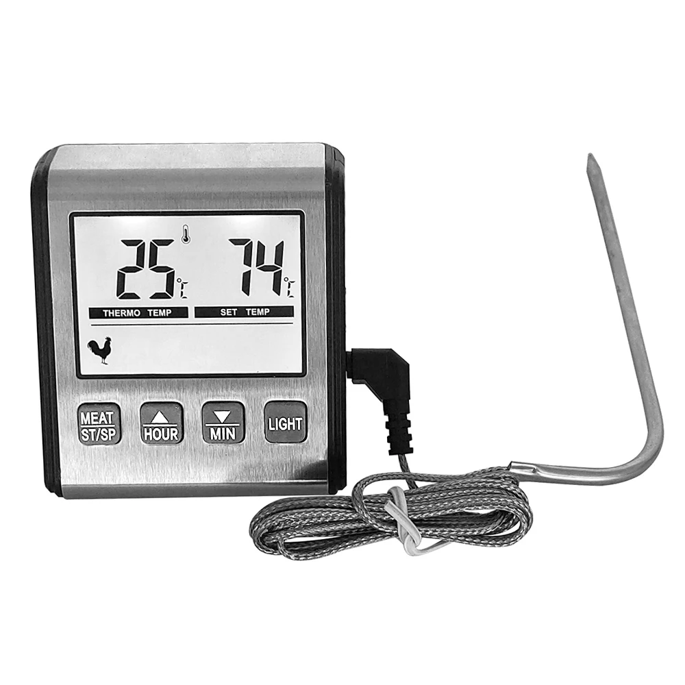 Thermomètre numérique avec sonde en acier inoxydable Alarme