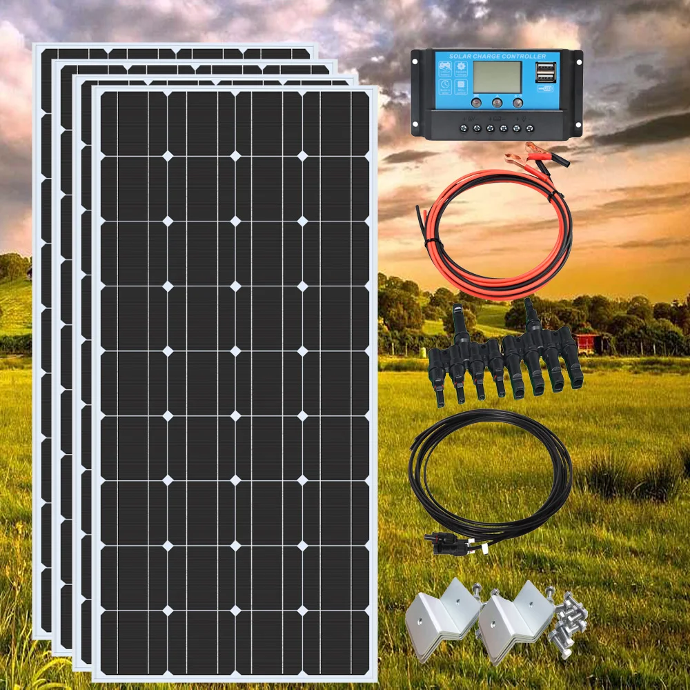 

XINPUGUANG 18V 120W 240W 480W Waterproof Rigid Solar Panel Set Controller For Home Charge 12V Car Battery Monocrystalline cell