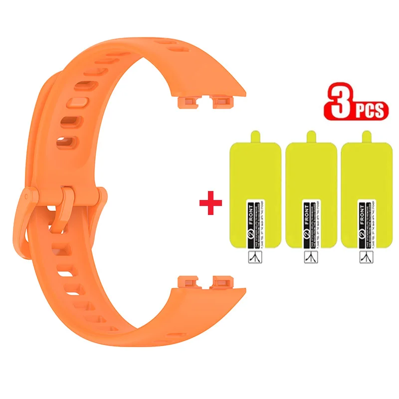 2-in-1 Silicone Strap Band with 3-Pack Anti-Scratch HD Screen Protectors