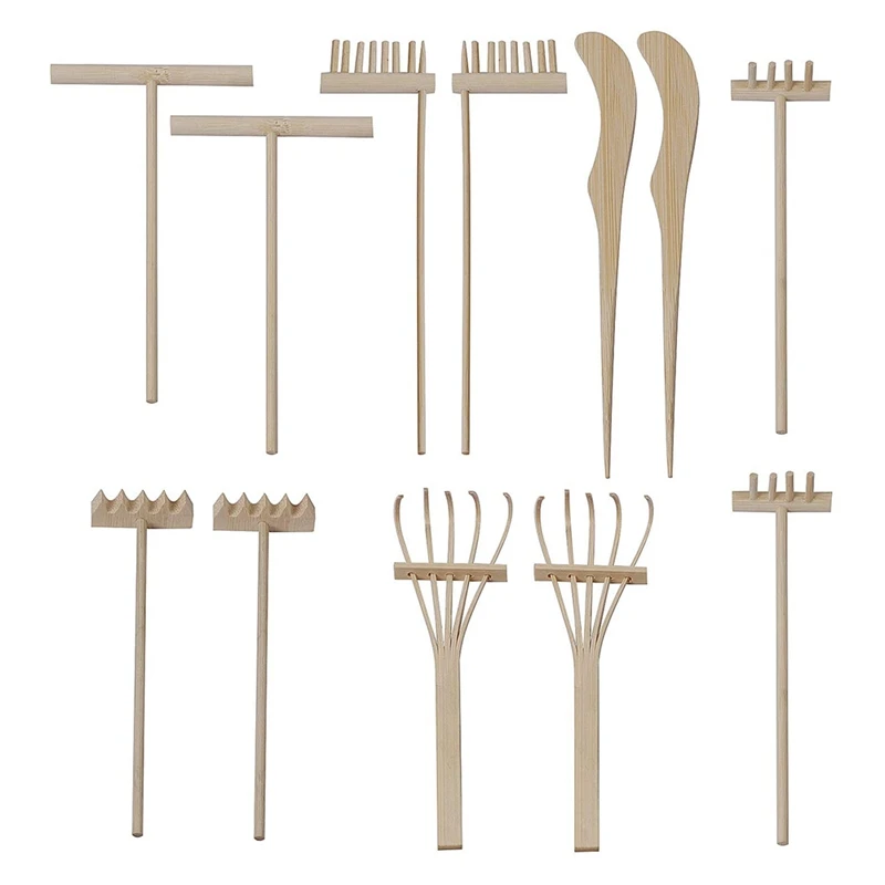12 Pcs Mini Zen Garden Rakes Diy Sand Zen Garden Tools For Office, Tasteful And Elegant Zen Garden Accessories