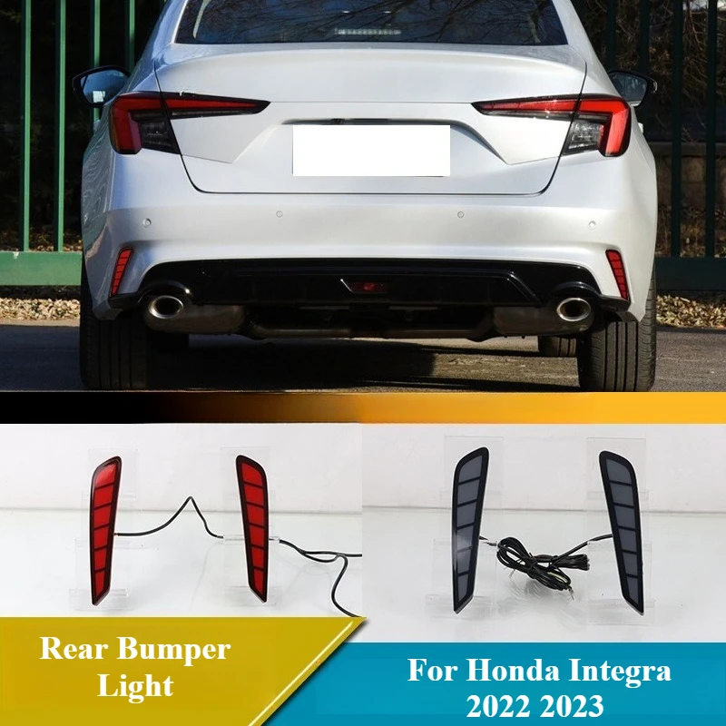 For Honda Integra 2022 2023 2Pcs LED Rear Bumper Light Modified Rear Fog Lamp Brake Lights DRL Dynamic Turn Signal Play & Plug detail image 1