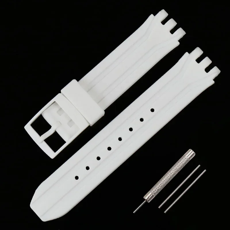 Premium 19mm Silicone Sports Watch Band - Versatile Rubber Strap Replacement