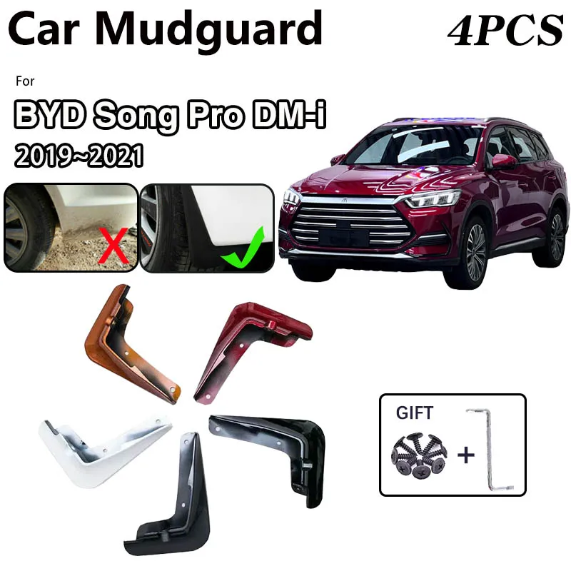 

Car Mudguards For BYD Song Pro DM-i 2021 2020 2019 Spray Baking Paint MudFlaps Fender Protect Mud Guards Flaps Auto Accessories