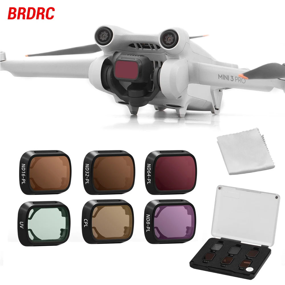 Brdrc-conjunto de Filtro de Lente para Drone Dji Mini Pro nd Cpl uv Acessórios Pcs