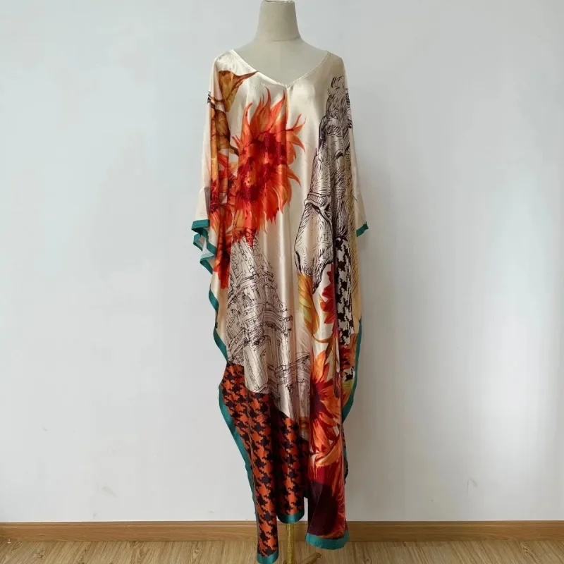 

African Boubou Africain Femme Print Dashiki Clothes Big Size Women Maxi Dress Batwing Sleeve Ankara Dresses Girl Party Dress