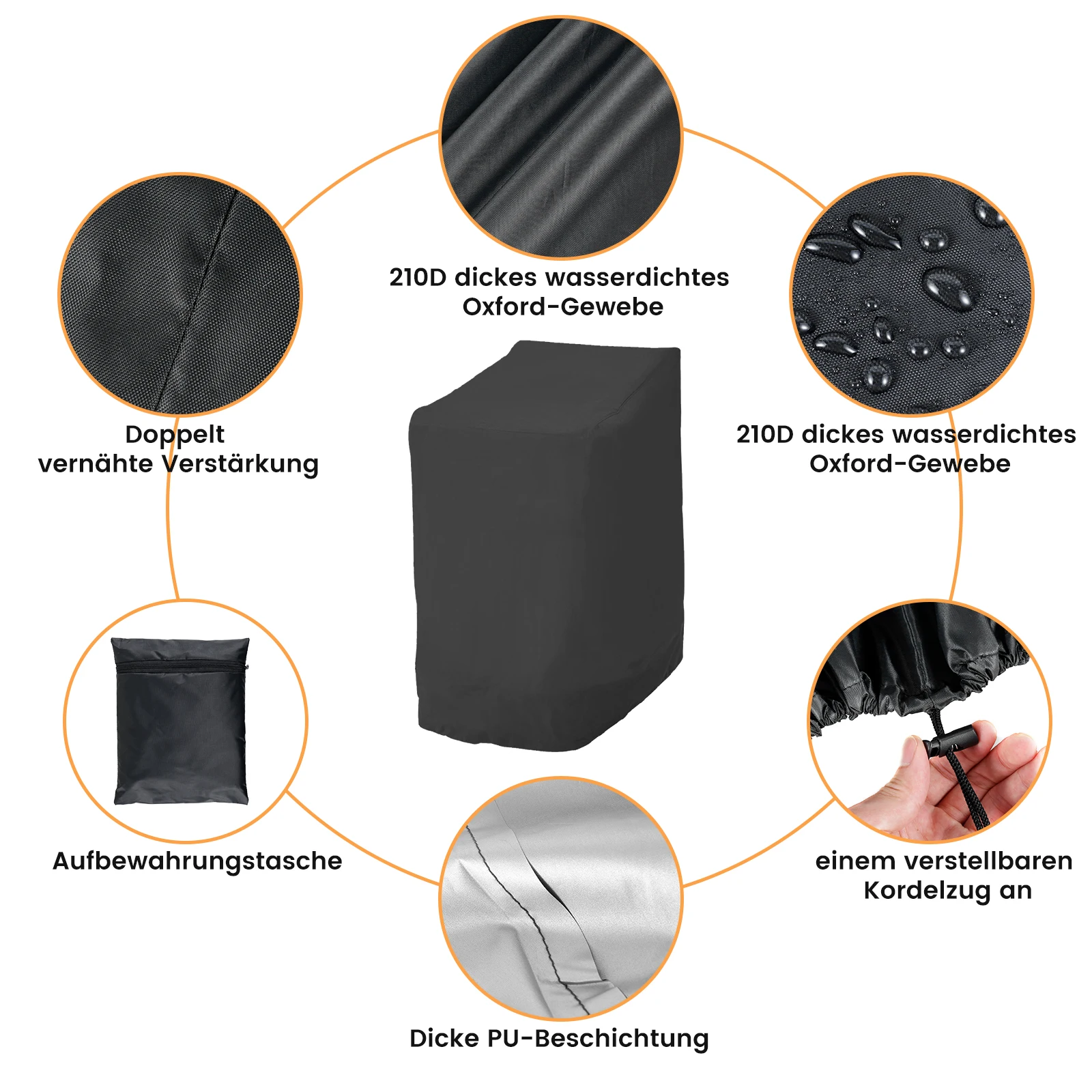 Dustproof Chair Organizer Stacked Chair Dust Cover Storage Bag Outdoor Garden Patio Furniture Protector High Quality Waterproof