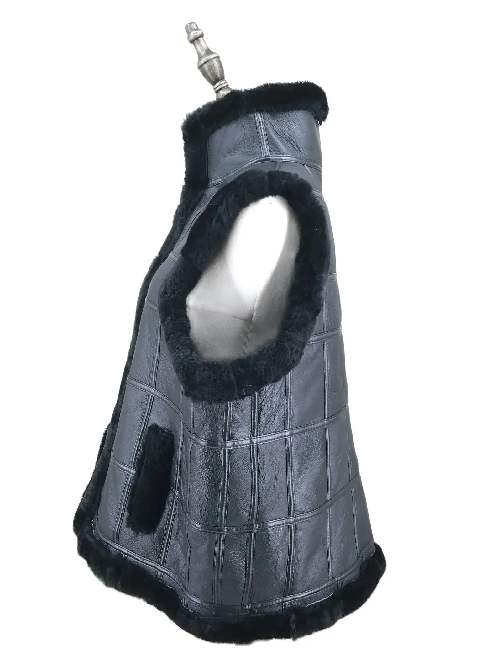 천연 양피 한 모피 조끼 파카 양복 조끼 남자 모피 안감 클래식 지퍼 남여 Gilet 23A0823 한국 새 봄