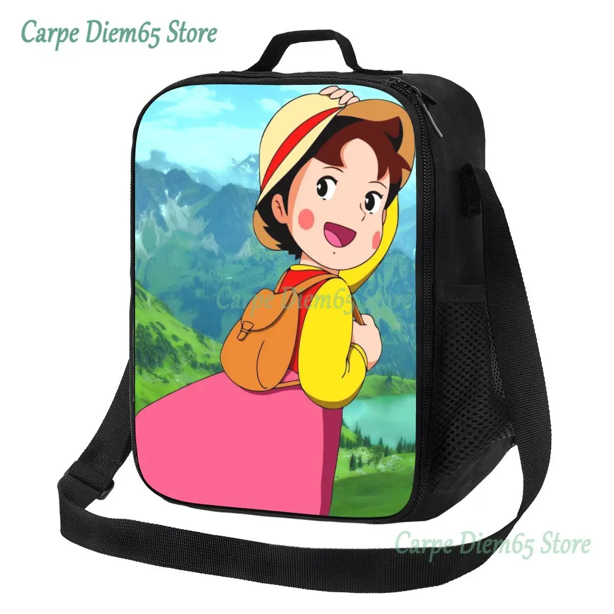 Alps Mountain Happy Girl Heidi Portable Lunch Box Women Leakproof Cartoon Cooler Thermal Food Insulated Lunch Bag Office Work