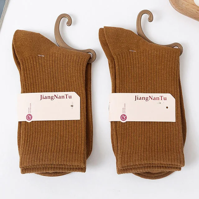 26 Solid Color Four Seasons Women's Socks Middle Tube Socks Candy Sock Cute Cartoon Girl Socks Pure Cotton Comfortable Home Sock 1 pair-013