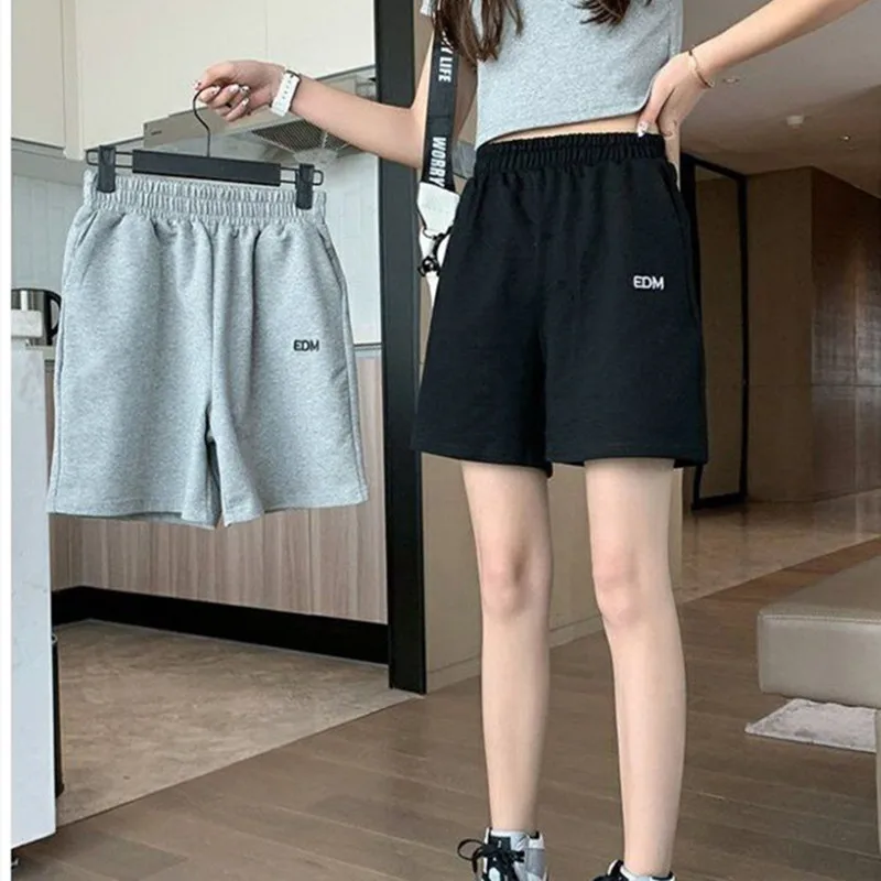 Yasuk Spring Summer Fashion Sporty Casual  Shorts Pants High Waist Slim Loosee Letter Pattern