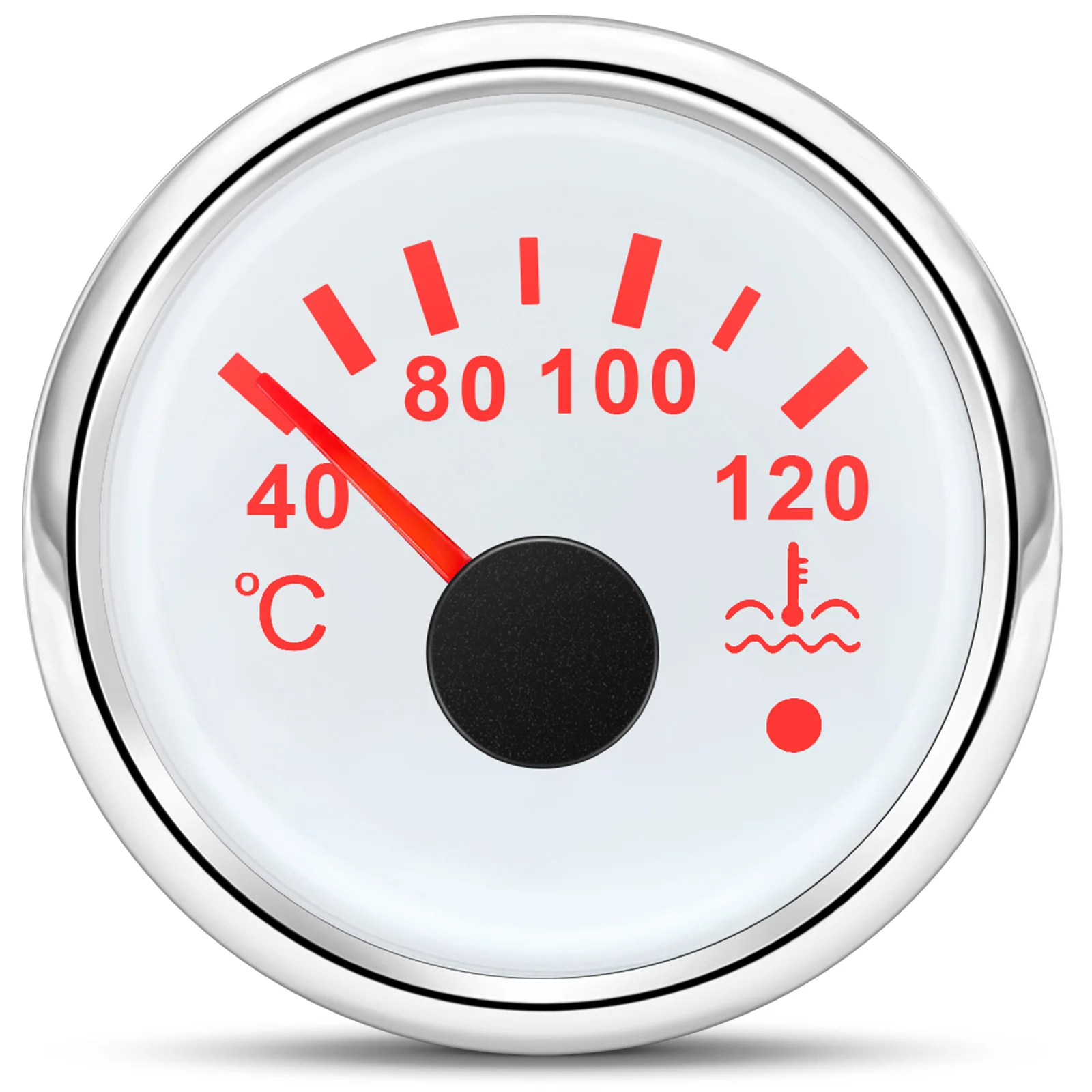 40~120℃ 52mm Water Temperature Gauge + Sensor Flash Alarm Waterproof Red Light Water Temp Meter for Car Boat 12V 24V Custom