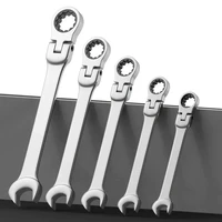 Shaking Head Ratchet Chrome Vanadium Steel Two-Way Event-Head Ratchet Wrench Quick Manual Dual-Purpose Ratchet Wrench Open Wrenc 2