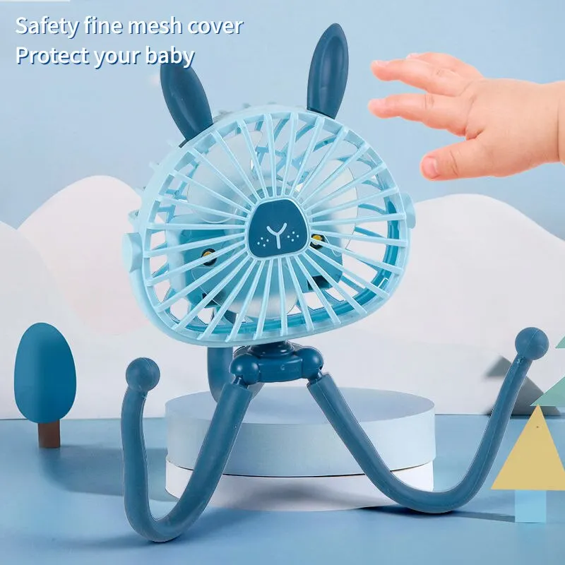 500mAh Stroller Fan Personal Portable Desk Handheld Baby Bed Car Seat Fan USB Rechargeable Mini Stroller Accessories