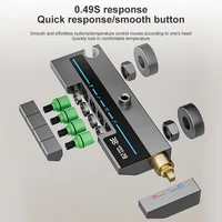Grey Piano Button Ambient Light Bathroom Shower Full Set Digital Display Shower System Sets Rain Faucets Shower Head 4