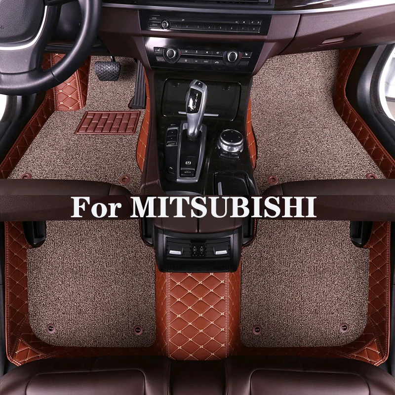 

High Quality Customized Double Layer Detachable Diamond Pattern Car Floor Mat For MITSUBISHI ASX 308 Eclipse Montero Lancer Evo