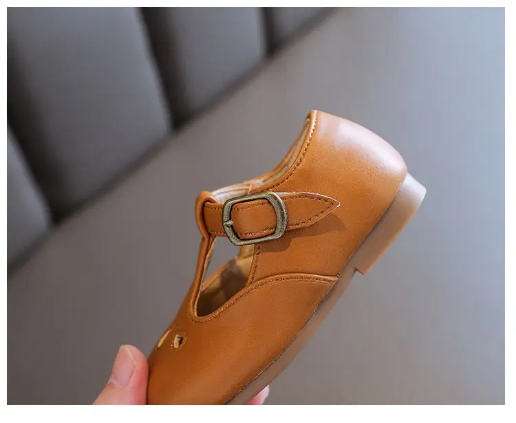 Children Leather Shoes for Boys Girls Shoe Kids Soft Bottom PU Leather Sandals Hollow Toddler Outside