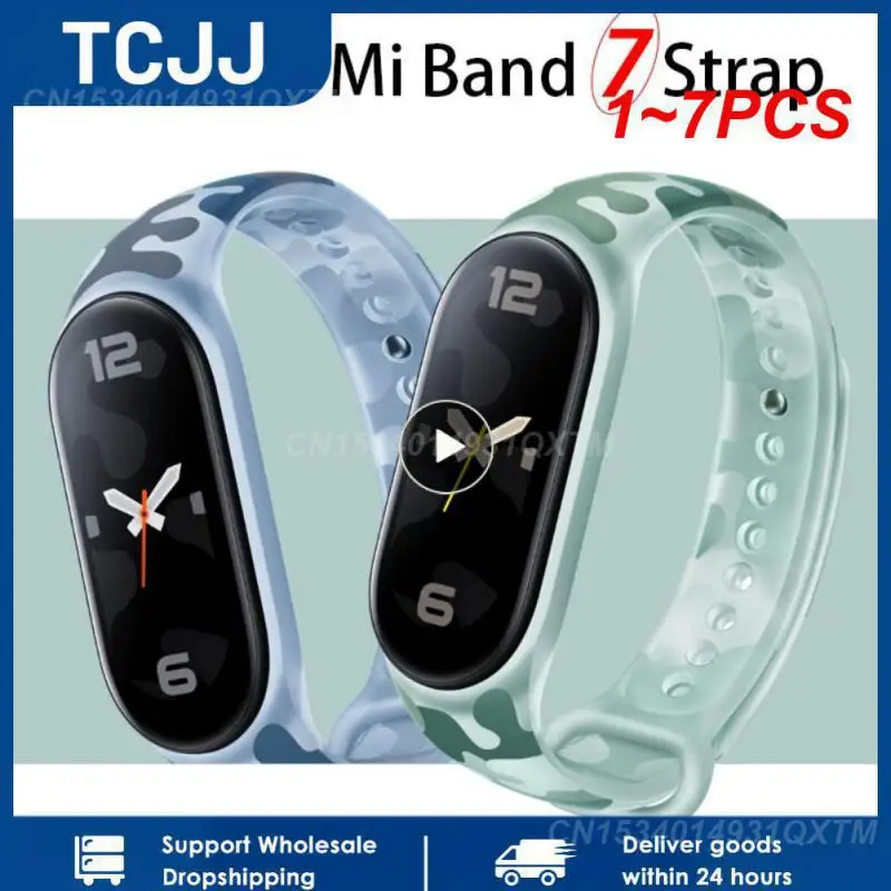 

Ремешок силиконовый для Mi Band 7 6 5 4 3, спортивный сменный Браслет для Mi Band 5 4, 1 ~ 7 шт.