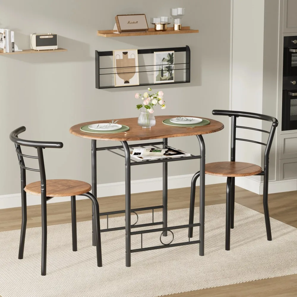 

Наборы для столовой, обеденный набор на 2 комплекта, компактные деревянные стулья и стол