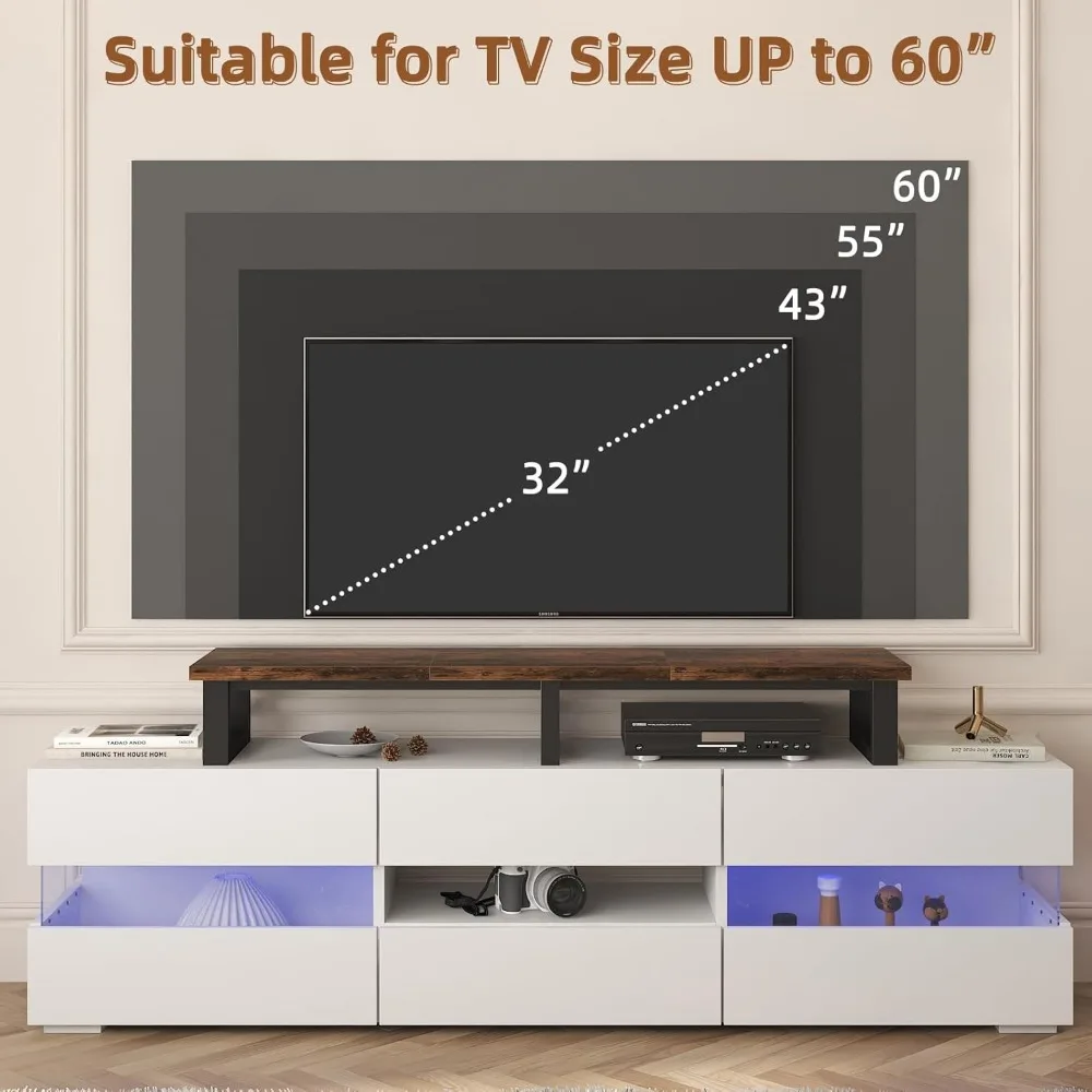 TV Stand for 32-60 inch,TVs Riser Stand Shelf with Steel Legs,Tabletop TV Stands Riser for Home Office 4