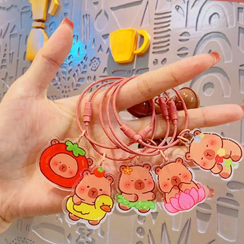 

Акриловый брелок для ключей, милый креативный, забавный, подвесной аксессуар для ключей с сумкой