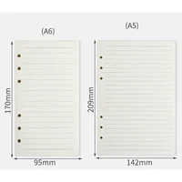 80 Sheets A5/A6/A7 6 Ring Notebooks Inner Pages Binders Loose-leaf Paper Folders Office School Stationery Accessories Blank Line 2