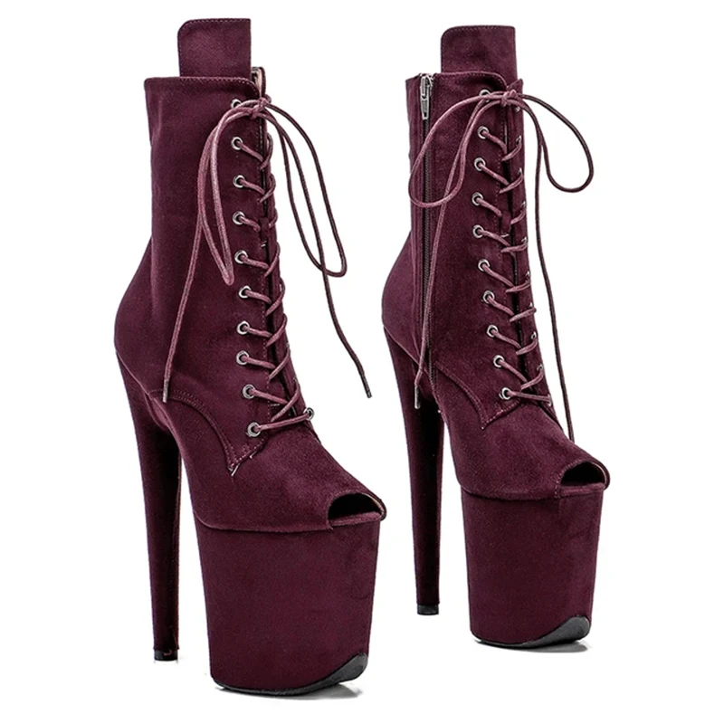 

LAIJIANJINXIA новая замшевая верхняя часть с открытым носком 20 см/8 дюймов модная женская платформа с каблуком шпилькой современные ботинки обувь для танцев на шесте 002