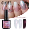 8ml Auroras Top Coat Gel Nail Polish Pink Purple Glitter Effect Iridescent UV Gel Soak Off LED Nail Varnishes Manicure Supplies 1
