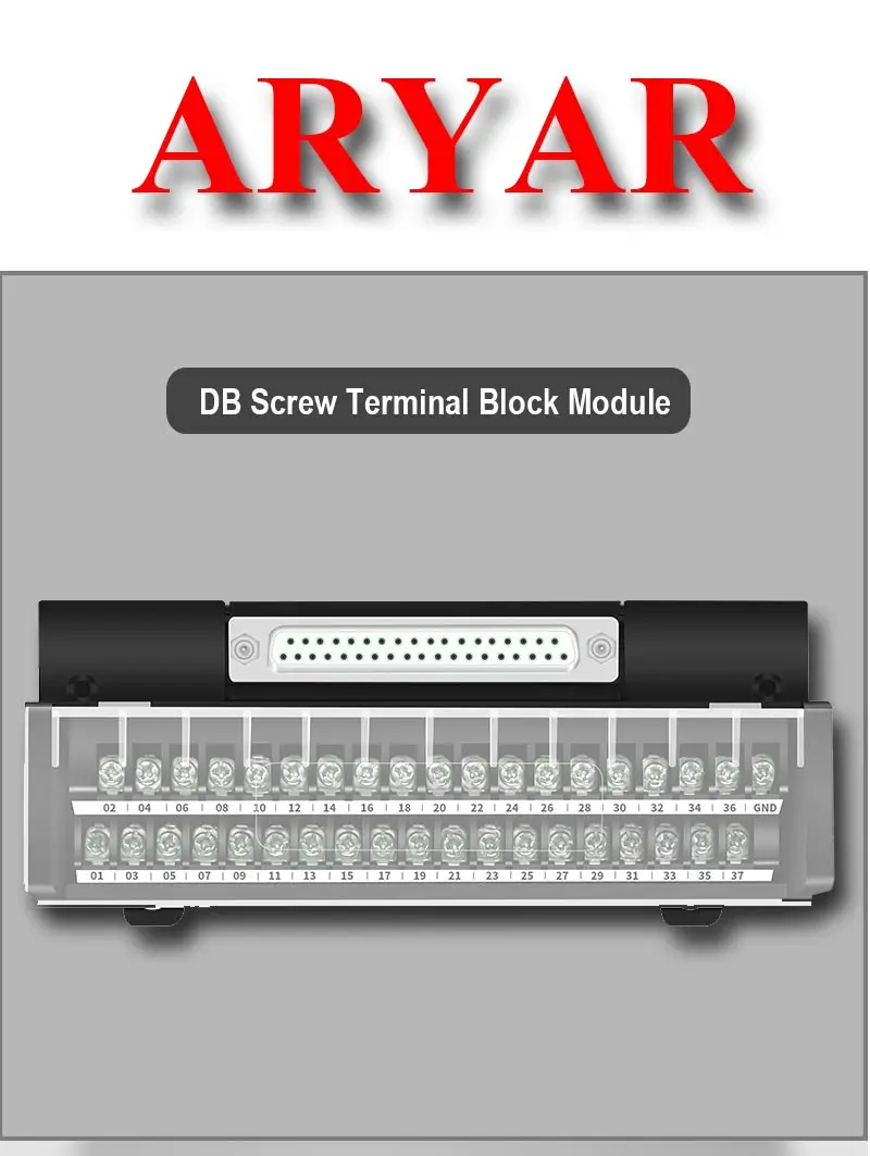 DIN-Schiene und Schraubmontage DSUB DB26 Header-Schnittstellenmodul, vertikaler und horizontaler Typ mit Staubschutz DB26-Verlängerungskabel – Detail 1