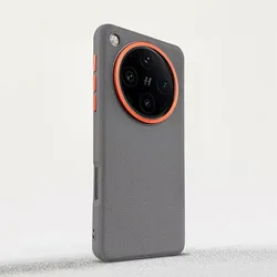 Leather Full Protective Business Case with Metal Buttons and Camera Protection Cover for Find X8 Ultra (GRAY)