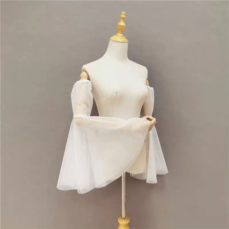 Wedding Sleeves Bride Detachable Flared Sleeves Women Wedding Dress Party Dress Accessories White Off White Red Black