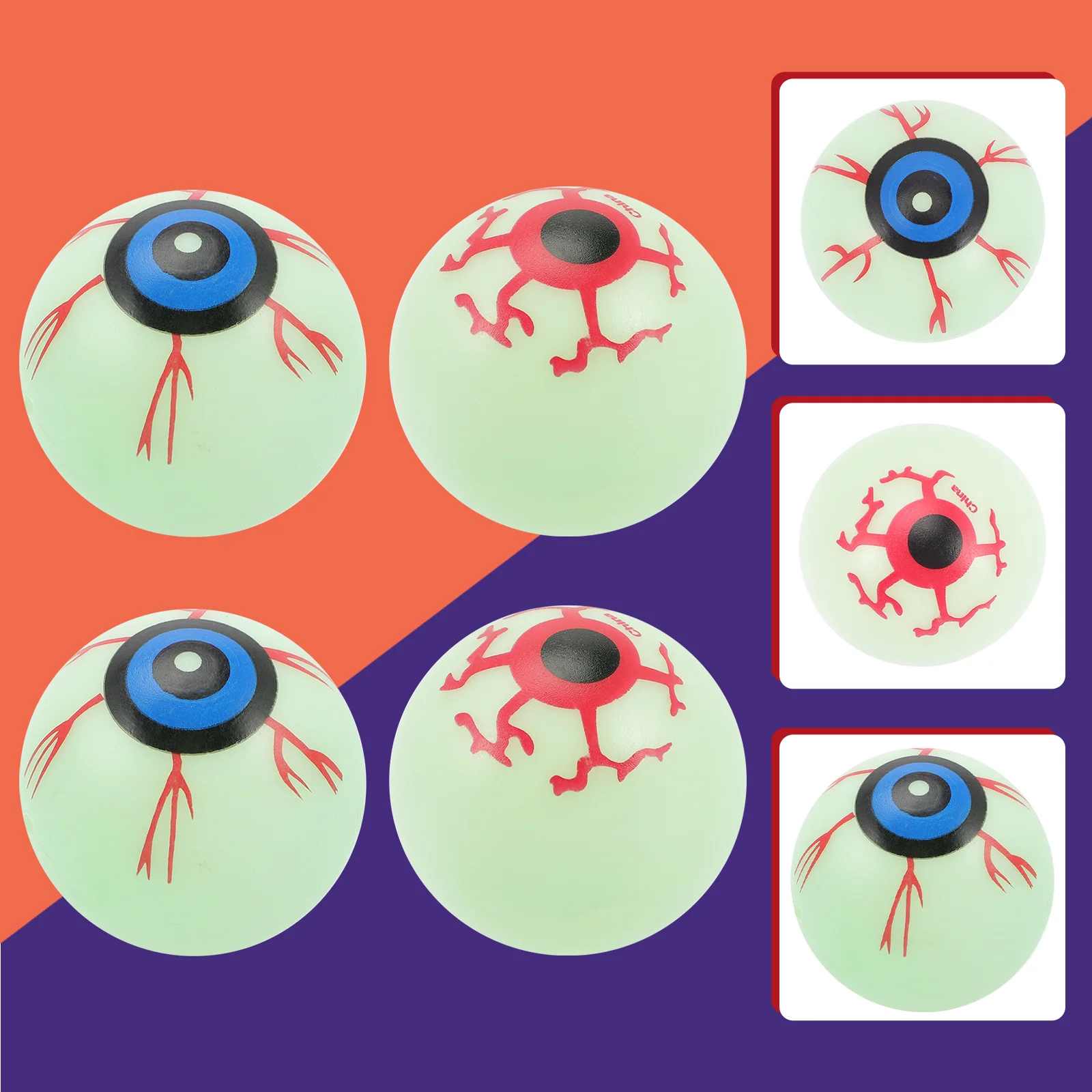 

10 Pcs Luminous Ghost Eyes Halloween Bouncy Balls Fake Eyeballs Props Terror Realistic Scary Plastic