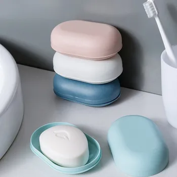 Portasapone in plastica per doccia da bagno con coperchi Portasapone da viaggio portatile piccolo portasapone piatto portasapone per la casa