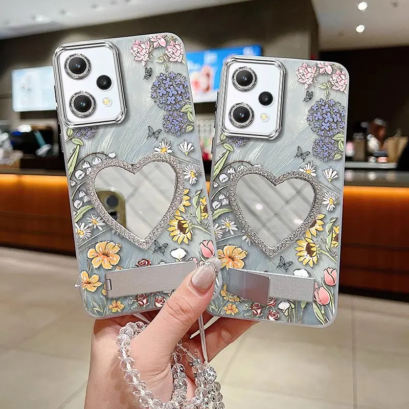 Elegant Rich Petals Bracelet Holder Phone Case Cover