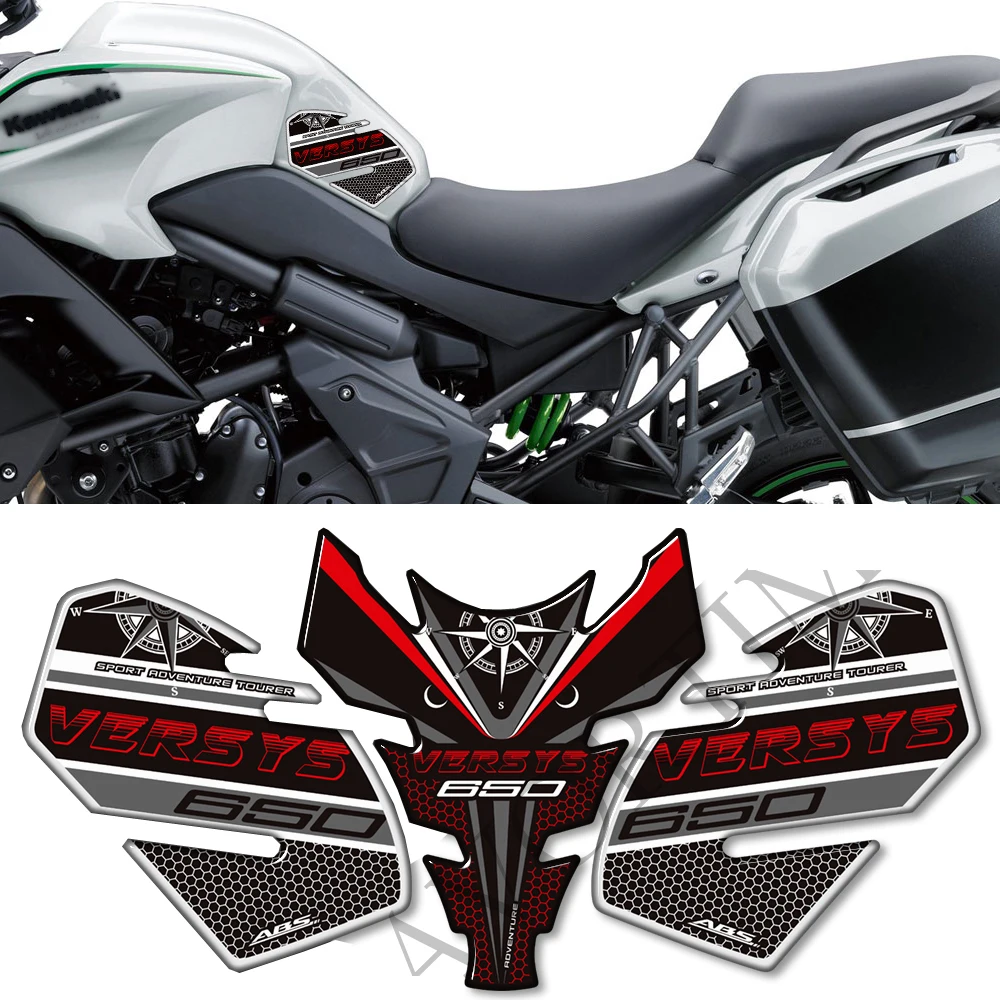 

For Kawasaki Versys 650 LT 650LT Stickers Decals Protector Adventure Touring Trunk Luggage Cases Gas Fuel Oil Kit Knee Tank Pad