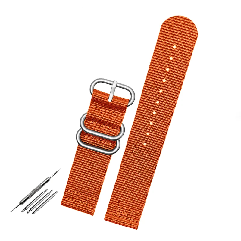 Durable Canvas Nylon Outdoor Sports Watch Strap in Black, Blue, and Army Green
