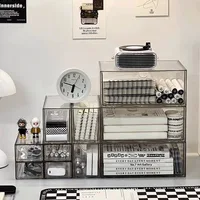 Desktop Organizer Drawer Type Acrylic Box Stationery Organizer Cosmetic Organizer for Makeup Storage Stationery Supplies receive 1