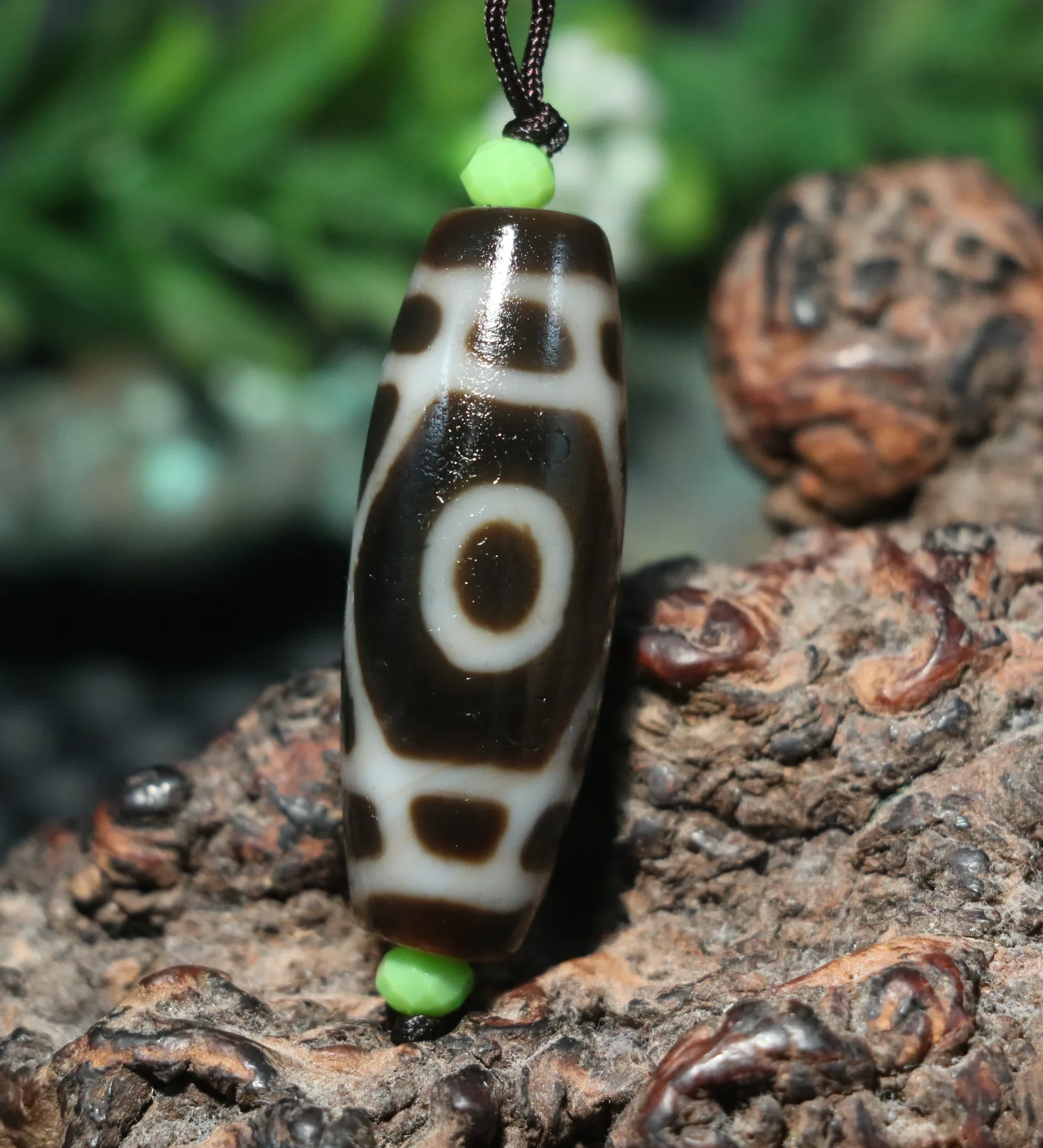 

LKbrother Talisman Energy Tibetan Top Old Agate Oily Patina Cross Line 2 Eye Love dZi Bead Totem 5A Precious Jewelry Gem