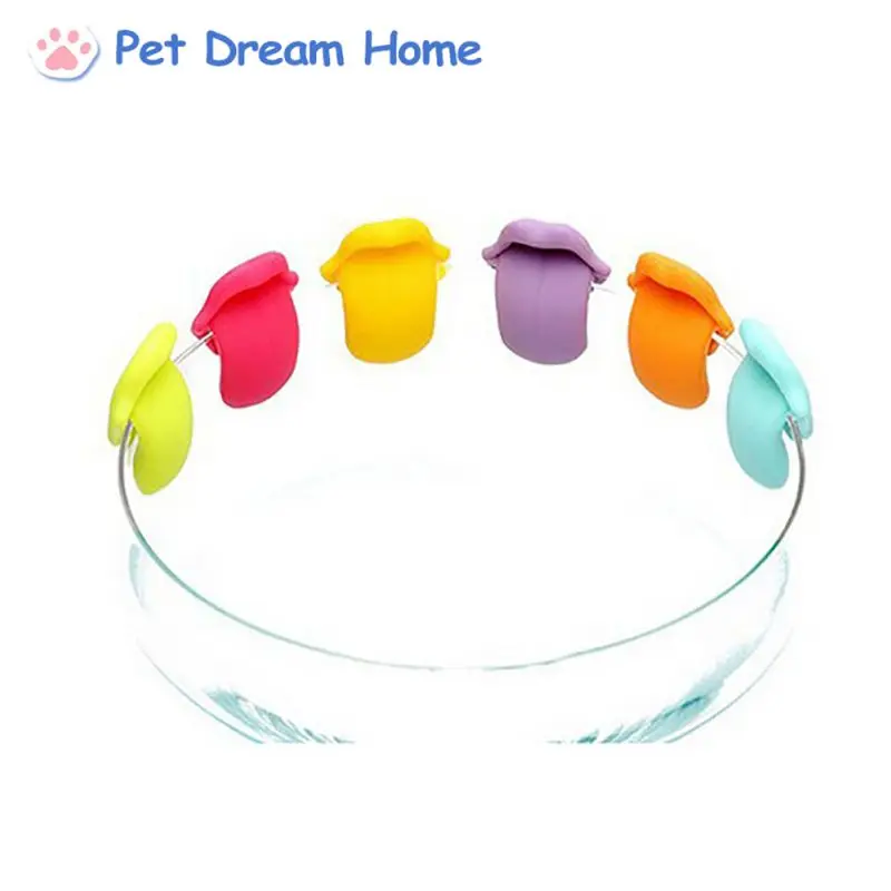 Wine Glass Marker Wine Charms Glasses Identifier Marker Cups Glasses Markers Silicone Glass Brand Tongue Shape Tags