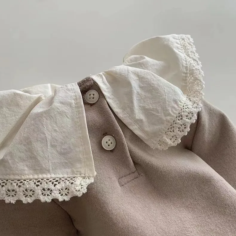 Herbst Baby Mädchen Floral Spitze T-Shirt Frühling kinder Langarm Tops Infant Basis Shirt Kleinkind Mädchen Kleidung für 0-3t – Detail 6