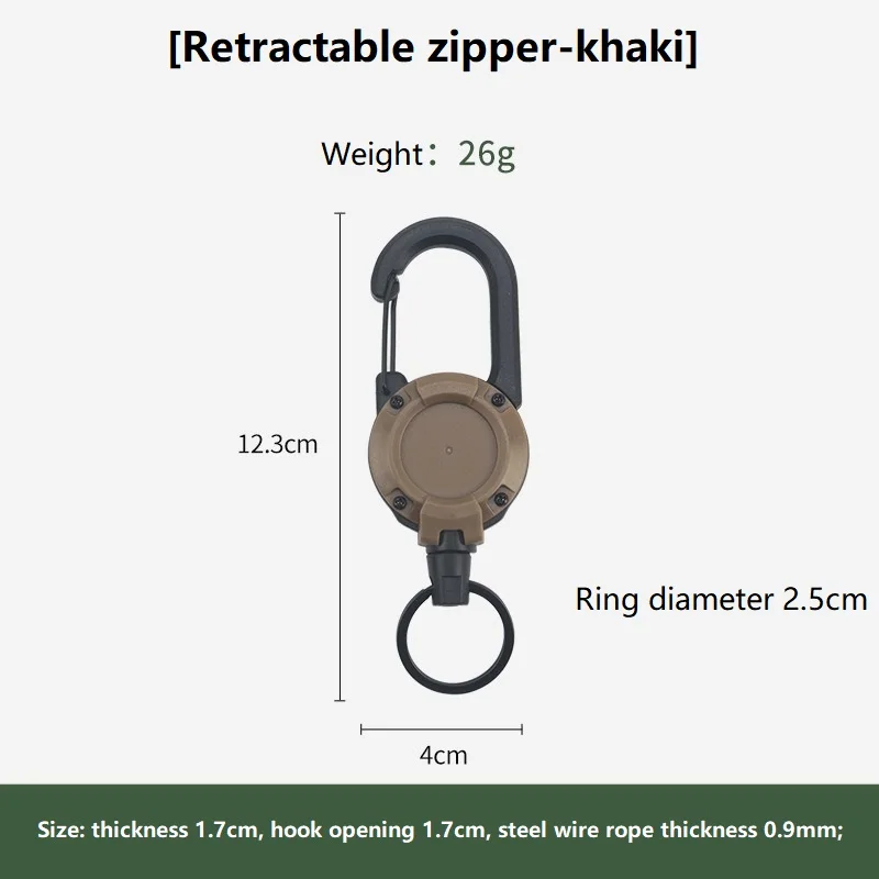 Retractable Carabiner Keychain with Anti-Loss Rope
