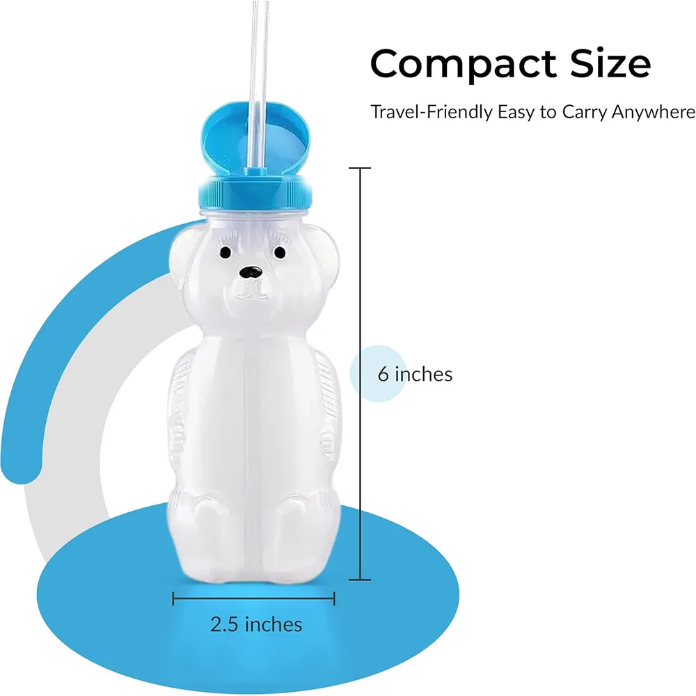 Honey Bear Straw Cups for Babies with Flexible Straws 8 OZ Sippy Bottles Food-Grade BPA Free
