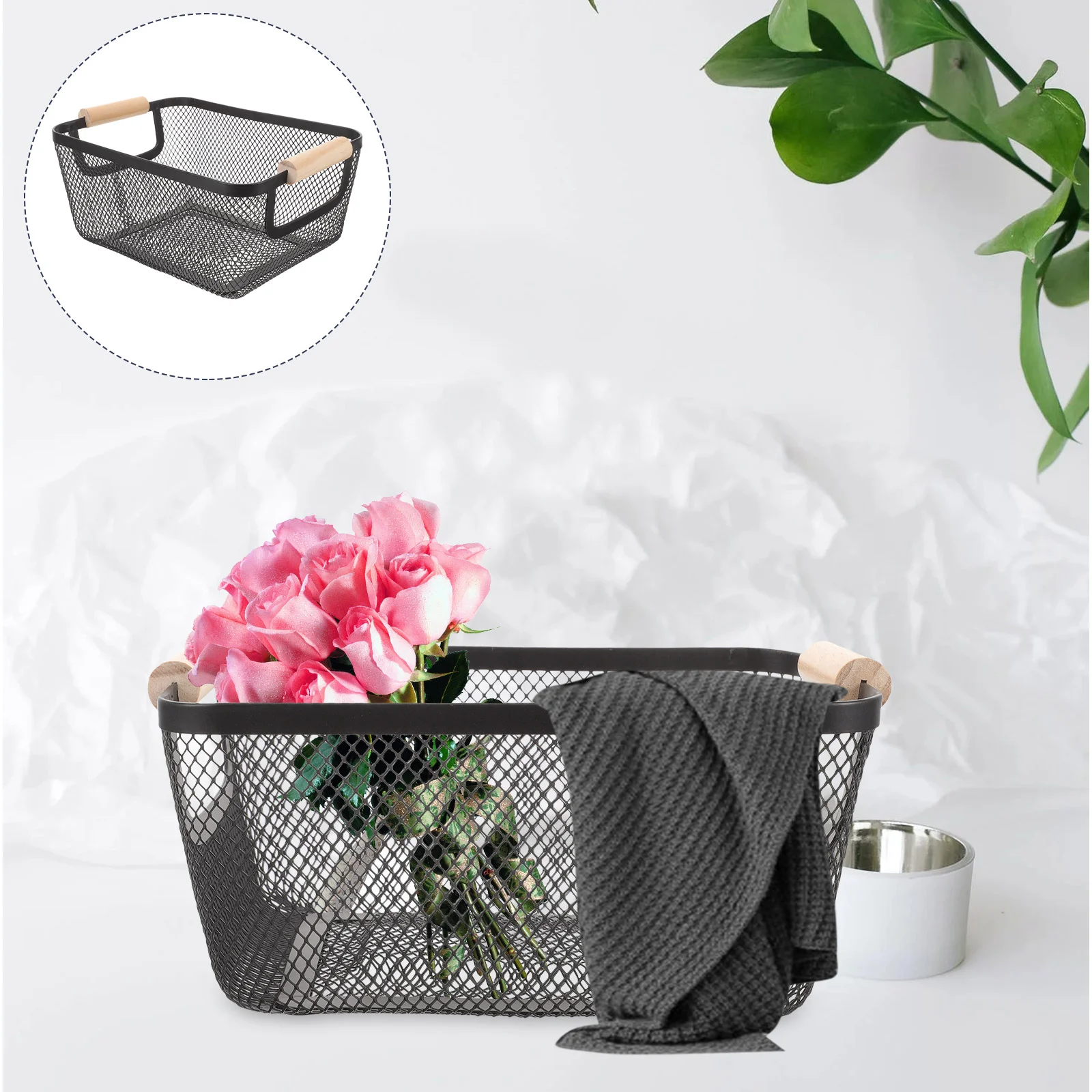 

Wire Storage Baskets Metal Pantry Baskets Cabinets Shelves Closets Vanity Countertops Mesh Open Basket Bin For Organizing Food