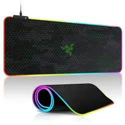 Enhanced Gaming Mouse Pad with RGB LED Lighting - Large 40x90cm Desk Mat for Ultimate Performance and Immersion (BLACK - 6)
