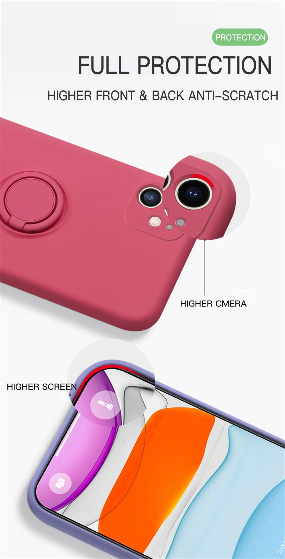 2022 Mini Original Silicone Magnetic Ring Holder Case For iPhone 11 12 13 Pro XS Max XR XS X 8 7 6s Plus Soft Stand Finger Cover iphone 12 pro max wallet case
