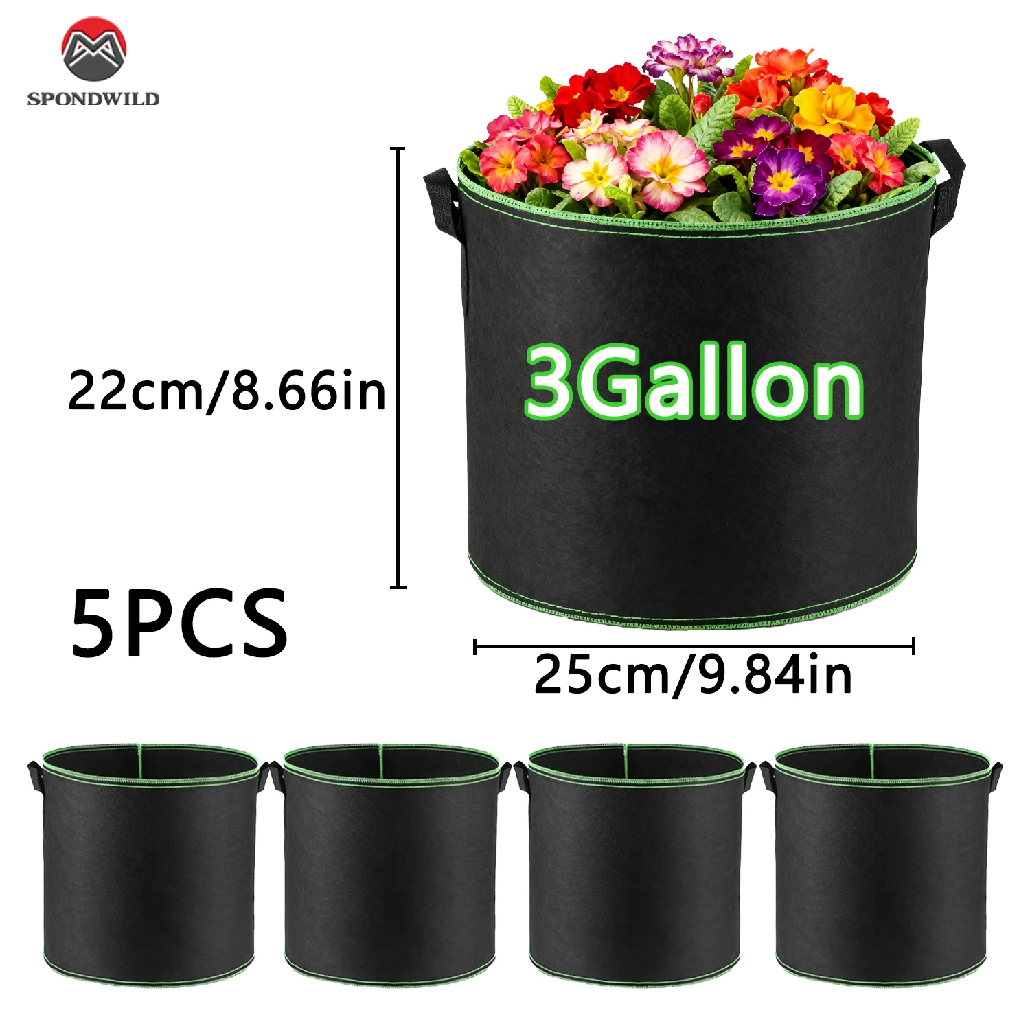 Durable Fabric Planting Bags with Reinforced Handles for Enhanced Aeration