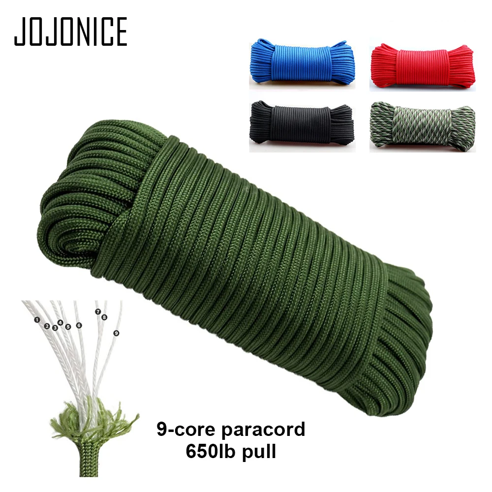 Paracord 650lb Max 9-Core High-Strength Polyester 4 mm Umbrella Rope  Survival Rope Outdoor Camping Rope Cothesline 100FT 160FT - AliExpress