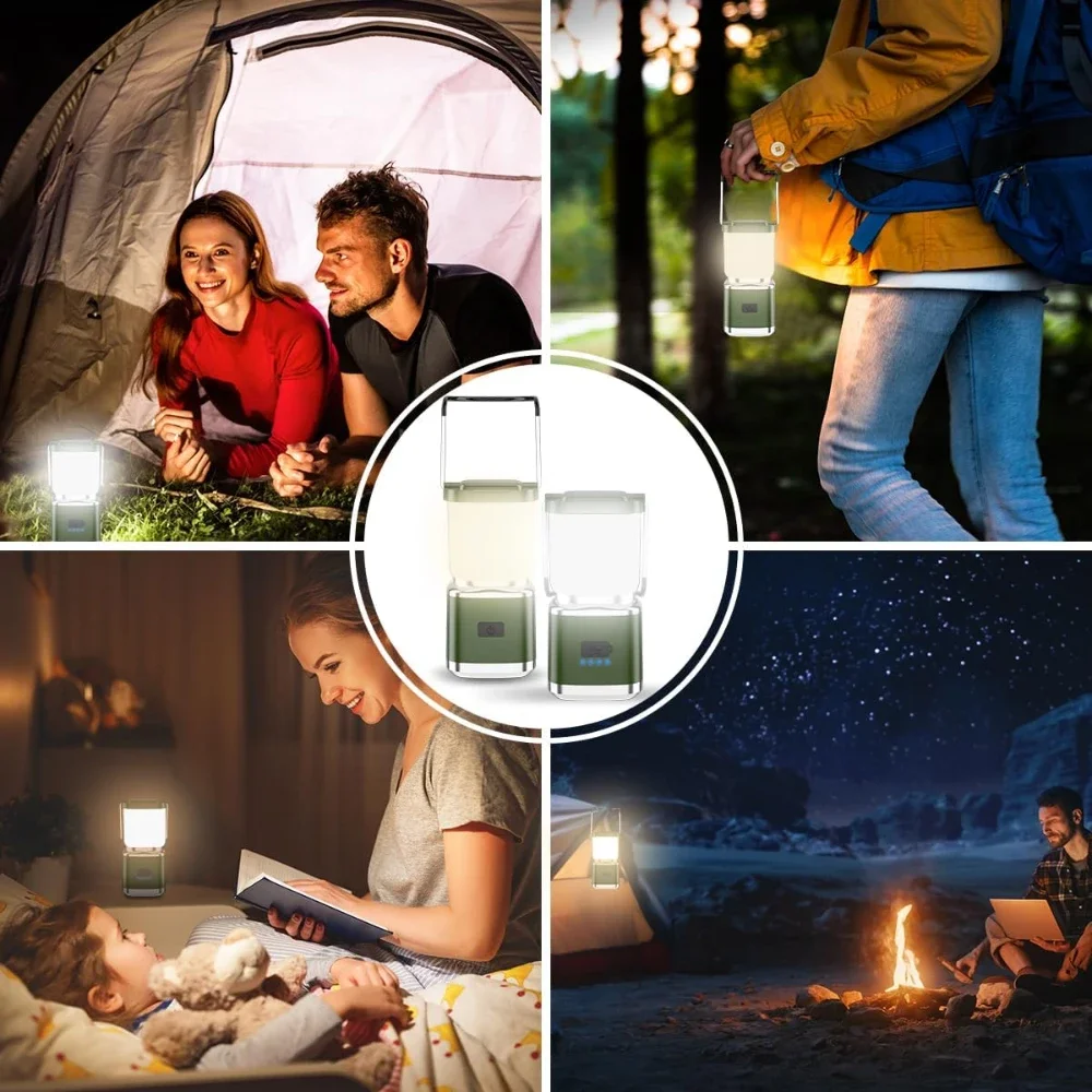 1000 Lumens LED Camping Lantern USB Rechargeable 4 Modes Outdoor Waterproof Flashlight for Camping, Hurricane, Emergency, Hiking